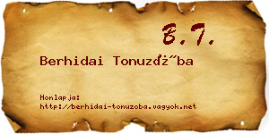 Berhidai Tonuzóba névjegykártya